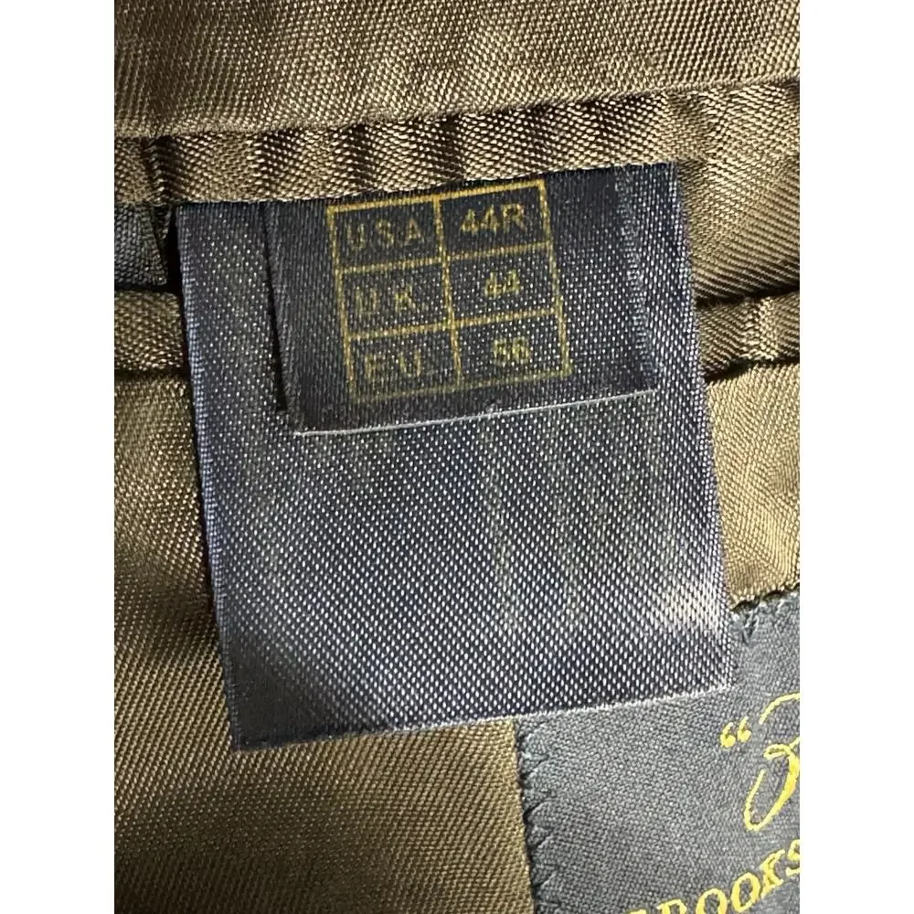 Brooks Brothers 346 44R Charcoal Slate Gray Blue Windowpan Check Overaly Blazer